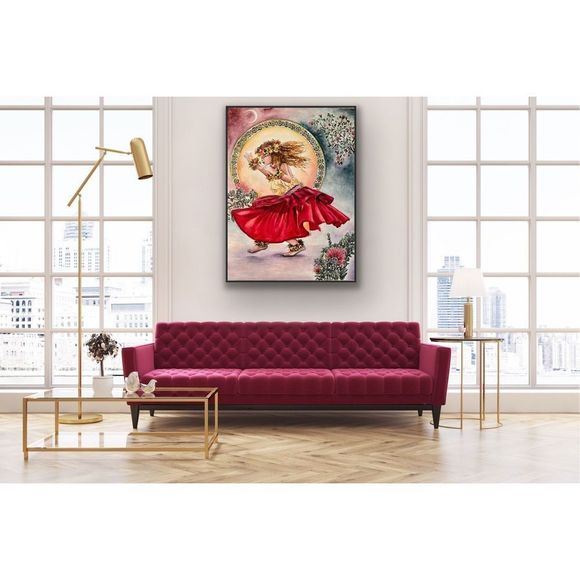 Tip Toe Dancing Upon The Earth Hula Dance Watercolor Art Print AJJ Arts - Picture 8 of 13